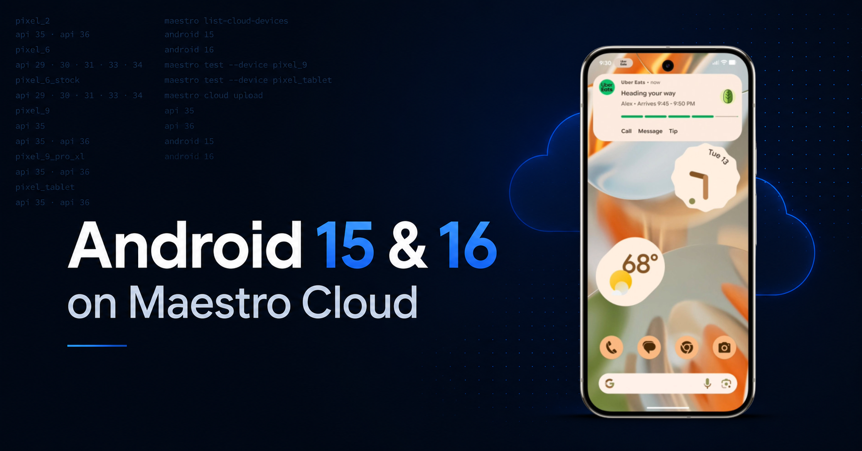 Android 15 and 16 are now live on Maestro Cloud