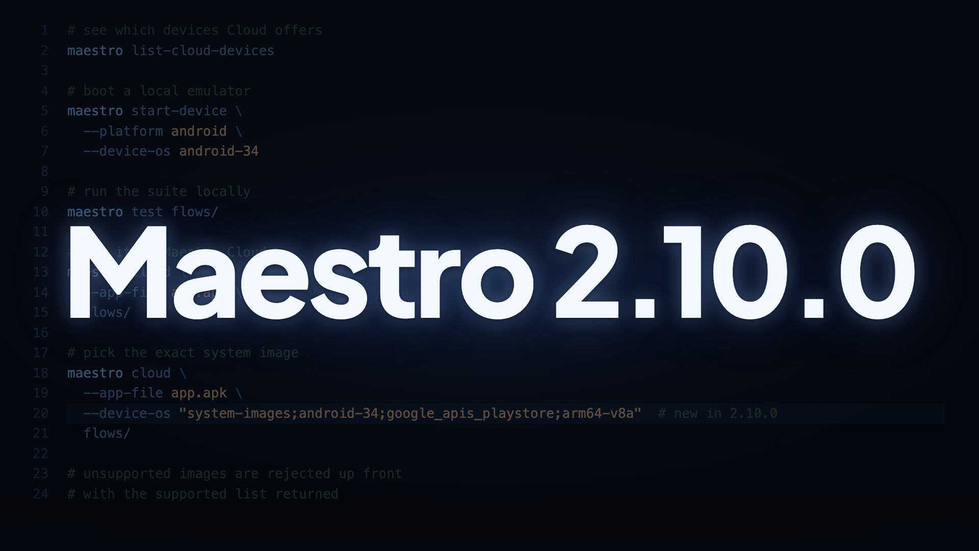 Maestro CLI 2.10.0: launch a specific Android system image