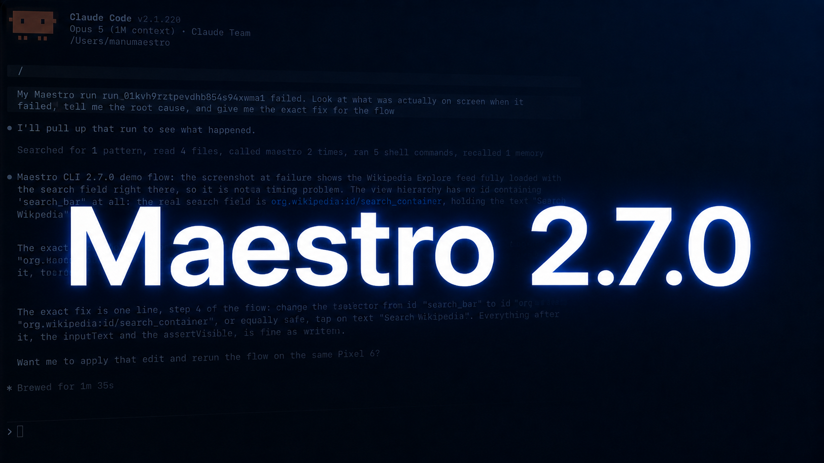 Maestro CLI 2.7.0: debug failing Cloud runs with your AI agent